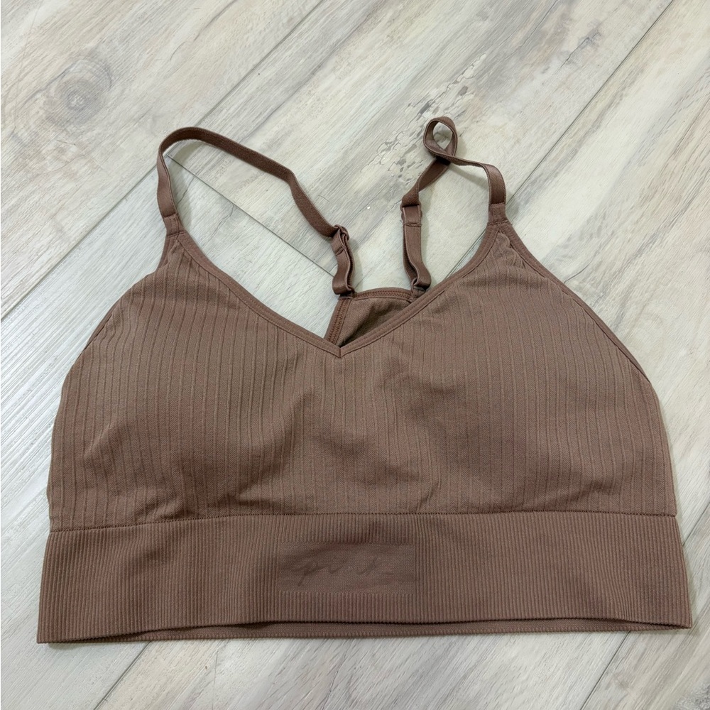 Victorias Secret PINK Active Brown Ribbed Women's padded Bra